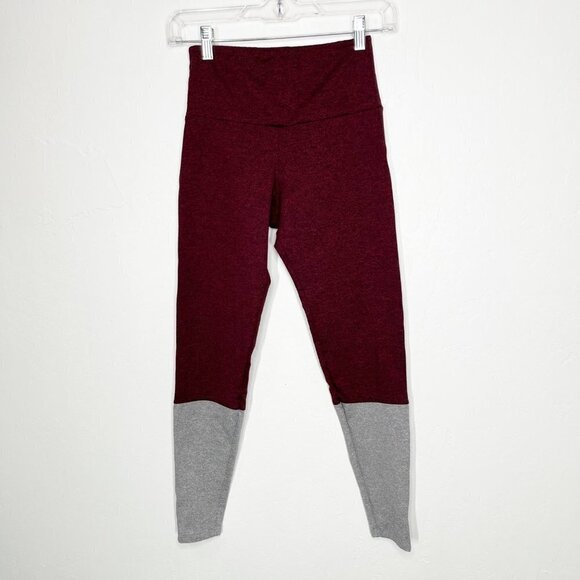Onzie 2pc. Set High Neck Sports bra and Street leggings burgundy Gray Size S/M - Picture 7 of 12